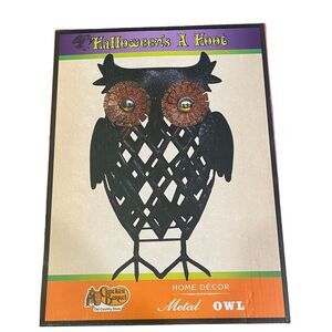 Cracker Barrel Halloween's A Hoot Metal Owl Sculpture Figurine Prop Decoration‎